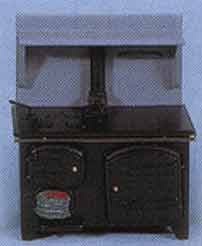 black wood stove